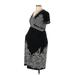 Motherhood Casual Dress - Wrap V Neck Short sleeves: Black Jacquard Dresses - Women's Size Large Maternity