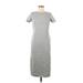 Nine West Casual Dress - Midi: Gray Marled Dresses - Women's Size X-Small