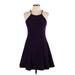 Betsy & Adam Cocktail Dress - A-Line: Purple Solid Dresses - Women's Size 10
