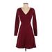 Patty Boutik Casual Dress - Sweater Dress: Burgundy Solid Dresses - Women's Size Small