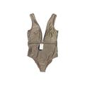 Ted Baker London One Piece Swimsuit: Tan Jacquard Swimwear - Women's Size 8