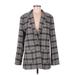 American Eagle Outfitters Blazer Jacket: Gray Checkered/Gingham Jackets & Outerwear - Women's Size Medium