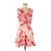 Saloni Casual Dress: Pink Floral Motif Dresses - Women's Size 8