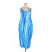 Casual Dress - Midi: Blue Tie-dye Dresses - Women's Size 2X-Large