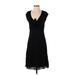 AK Anne Klein Casual Dress: Black Solid Dresses - Women's Size Small