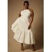 Plus Size Women's Bridal by ELOQUII Midi Flounce Dress in Pearl (Size 28)
