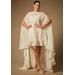 Plus Size Women's Bridal by ELOQUII Mini Dress With Cape Overlay in Bridal Tonal Floral (Size 18)