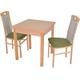 Essgruppe HOFMANN LIVING AND MORE "3tlg. Tischgruppe" Sitzmöbel-Sets Gr. B/H/T: 45 cm x 95 cm x 48 cm, Polyester, Ansteckplatten, grün (buche, nachbildung, grün, buche, nachbildung) Essgruppen