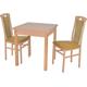Essgruppe HOFMANN LIVING AND MORE "3tlg. Tischgruppe" Sitzmöbel-Sets Gr. B/H/T: 45 cm x 95 cm x 48 cm, Polyester, Ansteckplatte, buche, nachbildung, gelb, nachbildung Essgruppen