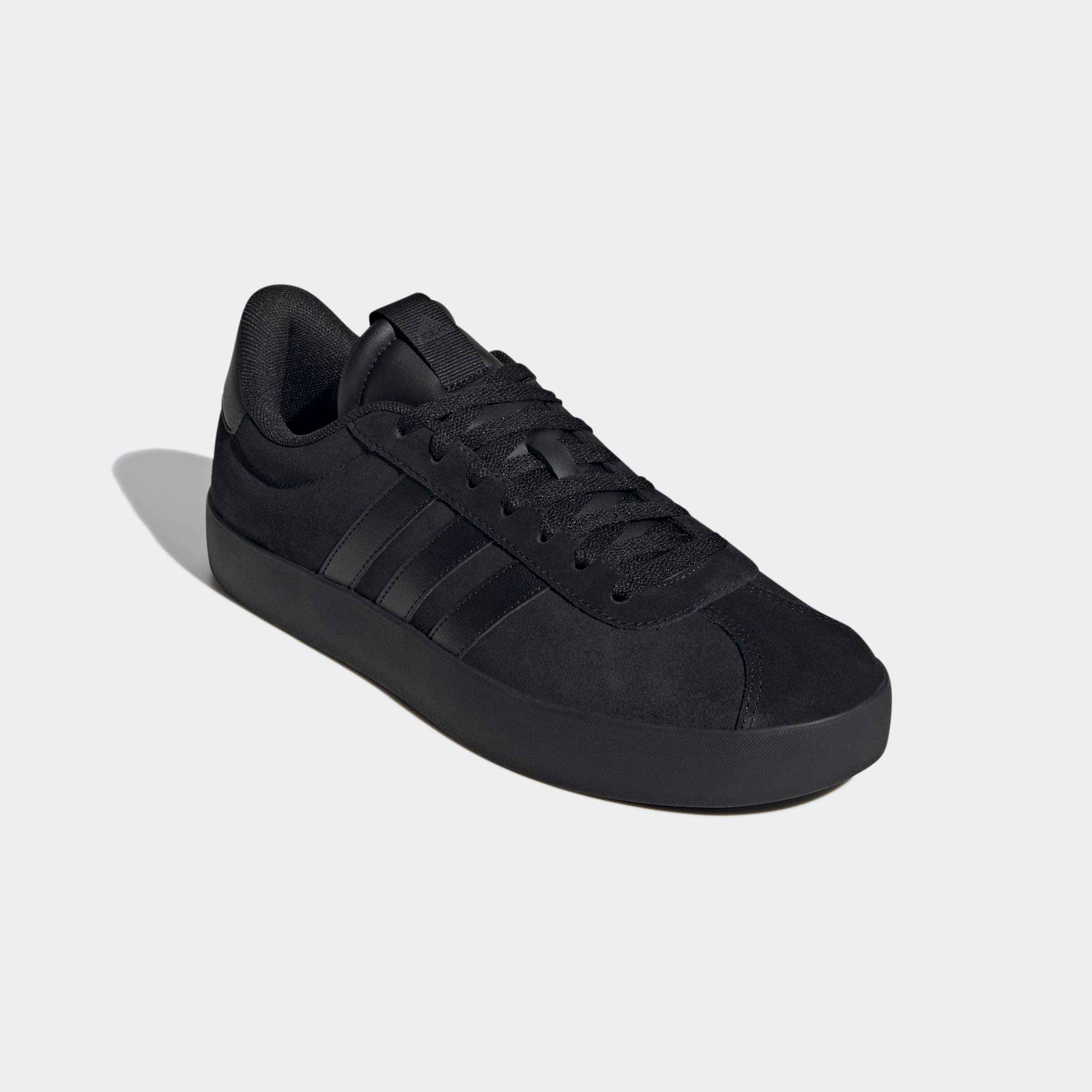 Sneaker ADIDAS SPORTSWEAR "VL COURT 3.0", Herren, Gr. 42,5, schwarz (core schwarz, core schwarz, core schwarz), Leder, Synthetik, Schuhe Sneaker, inspiriert vom Design des adidas samba, Topseller