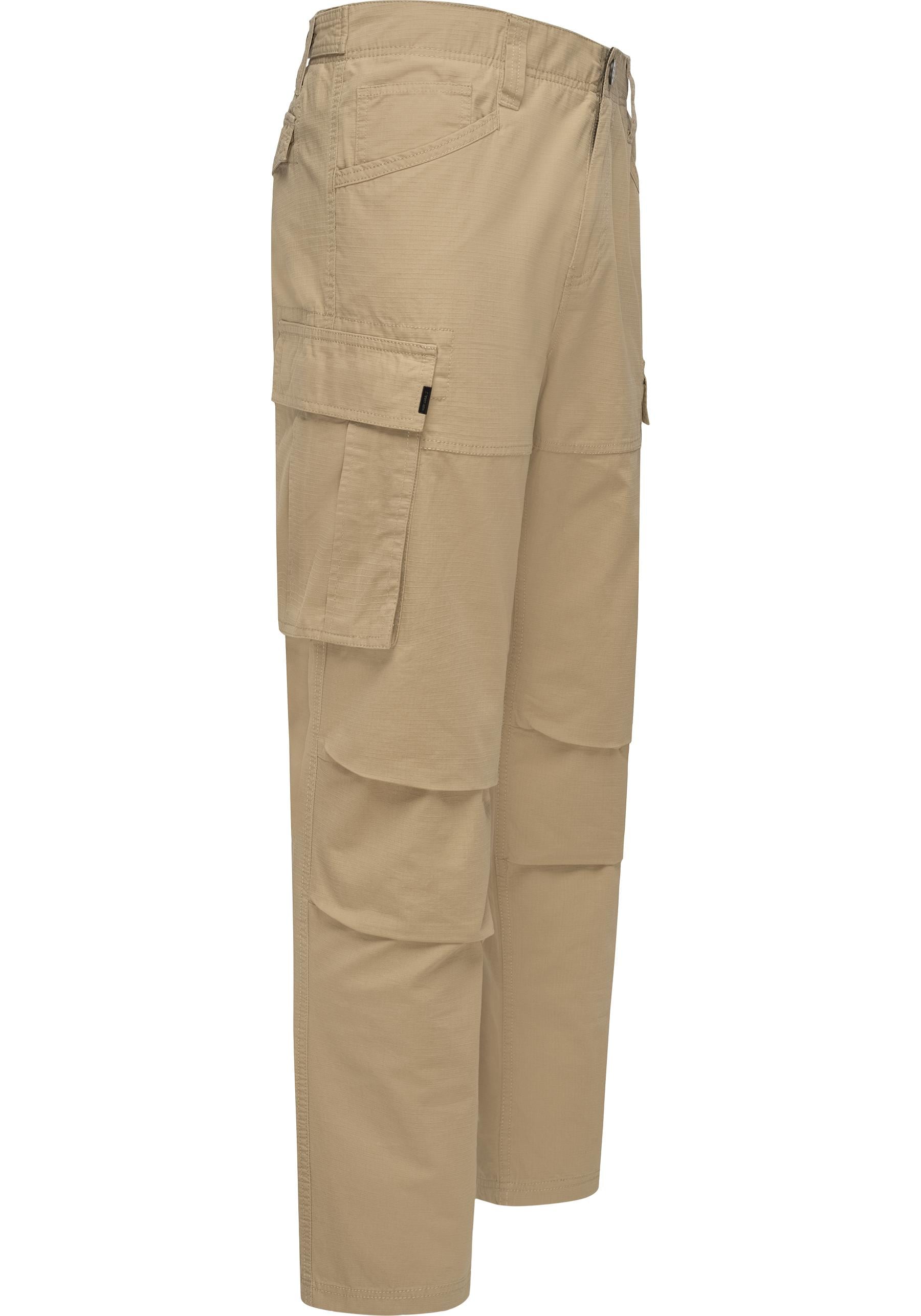 Cargohose RAGWEAR "Merly Long", Herren, Gr. 33, Normalgrößen, beige (sand), Material: 100% Baumwolle, bequem lang, Hosen Cargohose, modische Herren Cargo mit großen Pattentaschen