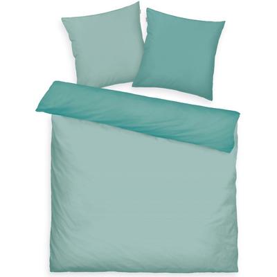 Bettwäsche TOM TAILOR HOME "TWO-TONE SOLID COLORS in Gr. 135x200cm, 155x220cm oder 200x220cm", grün (fresh sage), B/L: 200cm x 220cm, 2 St., Satin, B/L: 80cm x 80cm & 80cm x 80cm, Satin, Obermaterial: 100% Baumwolle, Bettwäsche, new bedroom,... Image