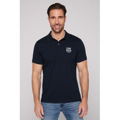 Poloshirt CAMP DAVID, Herren, Gr. L, blau, Material: 95% Baumwolle, 5% Elasthan, bedruckt, bestickt, casual, lässig geschnitten normal, Kurzarm eingesetzt Rippbündchen, Shirts, mit Elasthan-Anteil Image