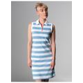 Jerseykleid TRIGEMA "TRIGEMA Ärmelloses Polokleid" Gr. XL, US-Größen, blau (horizont) Damen Kleider Freizeitkleider