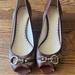 Coach Shoes | Coach Stella Chestnut Brown Signature Jacquard Peep Toe Wedges Size 7.5 | Color: Brown | Size: 7.5