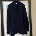 J. Crew Jackets & Coats | J.Crew Coat Women Cardigan Large 100% Cotton Navy Blue Long Sleeves | Color: Blue | Size: L