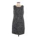 Dana Buchman Casual Dress - Shift: Gray Marled Dresses - Women's Size 8