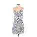 BCBGeneration Casual Dress - Mini: Blue Marled Dresses - Women's Size X-Small