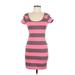 H&M Casual Dress - Mini: Pink Stripes Dresses - Women's Size Small