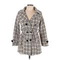 Trenchcoat: Ivory Houndstooth Jackets & Outerwear - Women's Size Large