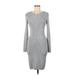 MICHAEL Michael Kors Casual Dress - Sweater Dress: Gray Solid Dresses - New - Women's Size Medium