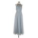 Watters & Watters Cocktail Dress - Bridesmaid: Gray Dresses - Women's Size 10