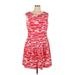 Robbie Bee Casual Dress - Fit & Flare: Red Graphic Dresses - Women's Size 16