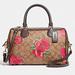 Coach Bags | Coach Large Bennett Satchel Flower Floral & Signature Canvas Cross Body Handbag | Color: Brown/Red | Size: Os