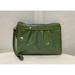 Coach Bags | Coach Signature Embossed Patent Leather Pleated Wristlet Clutch Bag Wallet Green | Color: Blue/Green | Size: Os