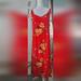 Free People Dresses | Intimately By Free People Maxi Dress Women's L Red & Yellow Floral Low V Back | Color: Red/Yellow | Size: L