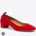 J. Crew Shoes | J Crew Red Suede Block Heel Pumps Anya | Color: Red | Size: 8.5