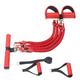 POPETPOP 1 Set Four-tube Pull Rope Leg Exerciser Sit up Abdomen Resistance Band Sports Pedal Pulling Rope Sit up Resistance Band Drawstring Foot Pedals Yoga Fitness Tension Emulsion Red