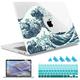 May Chen Compatible with MacBook Pro 13 inch Case 2022 2021 2020 Release Models A2338 M2 M1 A2251 A2289, Plastic Hard Shell Case for MacBook Pro 13 Inch with Touch Bar Fits Touch ID, Great Wave