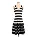 Donna Karan New York Casual Dress - Mini: Black Stripes Dresses - Women's Size P