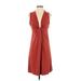J.Crew Casual Dress - Wrap: Burgundy Solid Dresses - Women's Size Small
