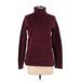 Lands' End Fleece Jacket: Burgundy Jackets & Outerwear - Women's Size Small