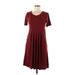 Zenana Premium Casual Dress - DropWaist: Burgundy Solid Dresses - Women's Size Medium