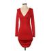 Shein Casual Dress - Sweater Dress: Red Dresses - Women's Size Small