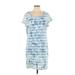 Sanctuary Casual Dress: Blue Acid Wash Print Dresses - Women's Size Large