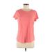 Sonoma Goods for Life Short Sleeve T-Shirt: Pink Marled Tops - Women's Size Medium