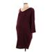 Old Navy - Maternity Casual Dress: Burgundy Dresses - New - Women's Size Large