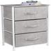 Bedside Furniture & Night Stand End Table Dresser with Steel Frame