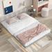 Queen Size Floating Bed with LED Lights Underneath,Modern Queen Size Low Profile Platform Bed with LED Lights
