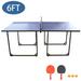 6FT Foldable Tennis Table Ping Pong Table Set w/ Net,2 Paddles&3 Balls