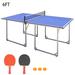 6FT Foldable & Portable Tennis Table Ping Pong Table Set