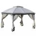 10' x 12' Outdoor Gazebo, Patio Gazebo Canopy Shelter w/ Double Vented Roof, Zippered Mesh Sidewalls, Solid Steel Frame,Grey