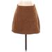 Abercrombie & Fitch Faux Leather Skirt: Brown Solid Bottoms - Women's Size 0