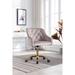 Velvet Fabric Desk Chair for Home Office Modern Adjustable Swivel Task Chair with Gold Base Bedroom Vanity Chair for Girls Women