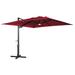 Clihome 10*10ft Cantilever Umbrella with Bluetooth Lights Rectangular Crank Market Umbrella
