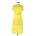 Tea & Cup Cocktail Dress: Yellow Dresses - Women's Size Medium